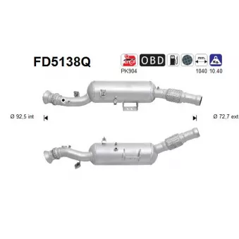 AS FD5138Q - Filtre à particules / à suie, échappement
