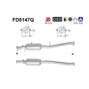 AS FD5147Q - Filtre à particules / à suie, échappement