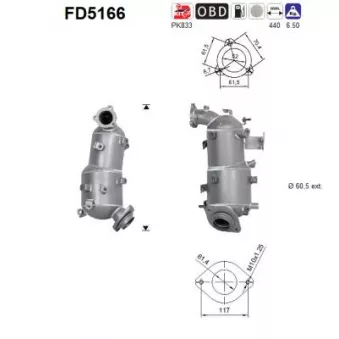 AS FD5166 - Filtre à particules / à suie, échappement