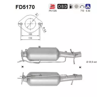 AS FD5170 - Filtre à particules / à suie, échappement
