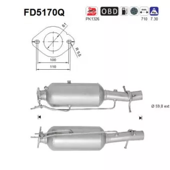 AS FD5170Q - Filtre à particules / à suie, échappement