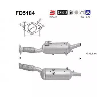 Filtre à particules / à suie, échappement AS OEM 93450039