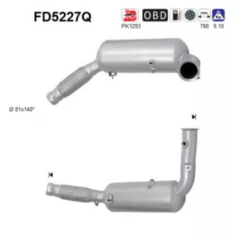 AS FD5227Q - Filtre à particules / à suie, échappement