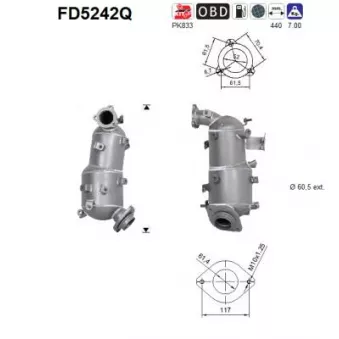 AS FD5242Q - Filtre à particules / à suie, échappement