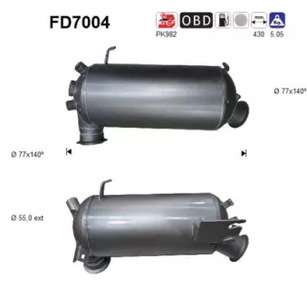 AS FD7004 - Filtre à particules / à suie, échappement