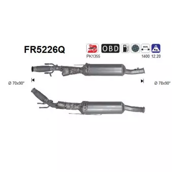 AS FR5226Q - Filtre à particules / à suie, échappement
