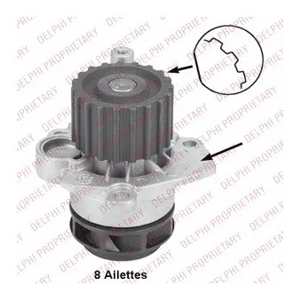 Pompe à eau DELPHI WP2536 pour VOLKSWAGEN POLO 1.9 SDI - 64cv