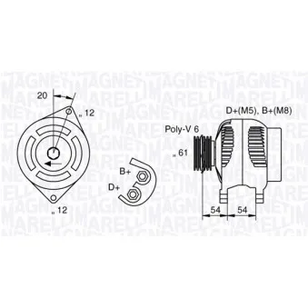 Alternateur MAGNETI MARELLI OEM 51859052