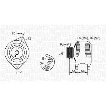 Alternateur MAGNETI MARELLI OEM 46782213