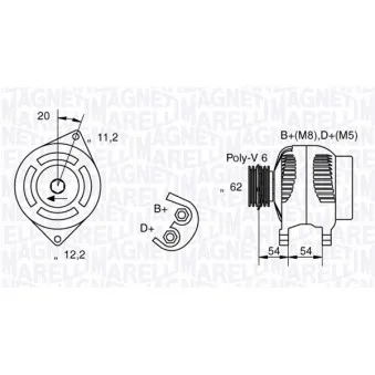 Alternateur MAGNETI MARELLI OEM 46809068