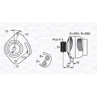 Alternateur MAGNETI MARELLI OEM 46843093