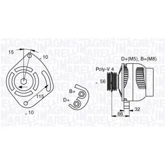 Alternateur MAGNETI MARELLI OEM 51700669