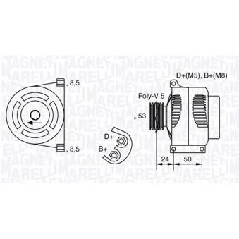 Alternateur MAGNETI MARELLI OEM 52003532