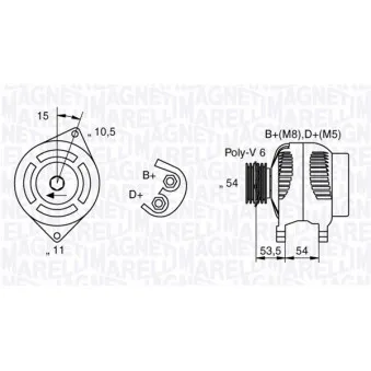 Alternateur MAGNETI MARELLI OEM 51859058