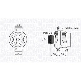 Alternateur MAGNETI MARELLI OEM 9S5110346CB