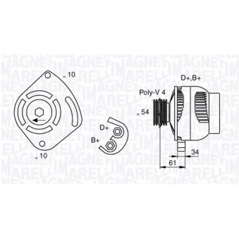 Alternateur MAGNETI MARELLI OEM 52003537
