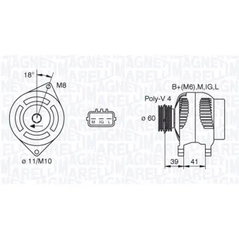 Alternateur MAGNETI MARELLI OEM 2706021031