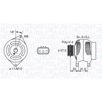 Alternateur MAGNETI MARELLI OEM 2706021011