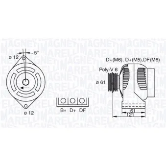 Alternateur MAGNETI MARELLI 063377491010 pour OPEL ASTRA 1.6 Turbo - 180cv