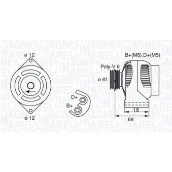 Alternateur MAGNETI MARELLI OEM 1204433
