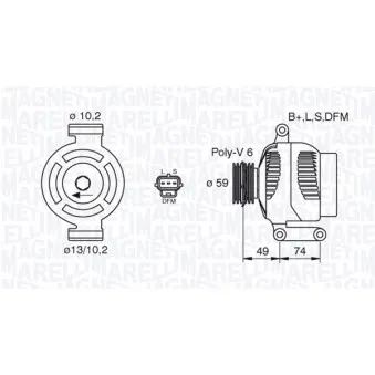 Alternateur MAGNETI MARELLI OEM 1151212
