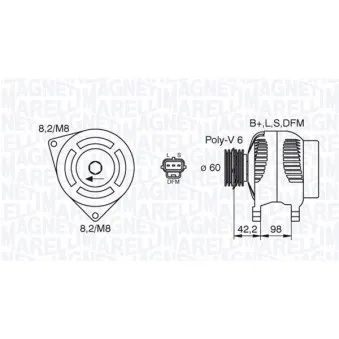 Alternateur MAGNETI MARELLI OEM 1376696