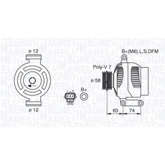 Alternateur MAGNETI MARELLI OEM 1S7T10300BB