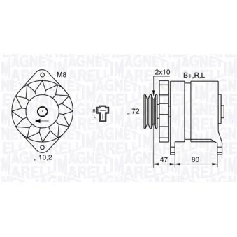 Alternateur MAGNETI MARELLI OEM 0K05418300C