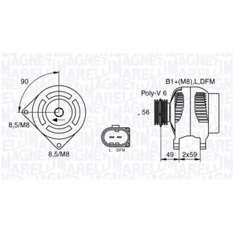 Alternateur MAGNETI MARELLI OEM 1580264