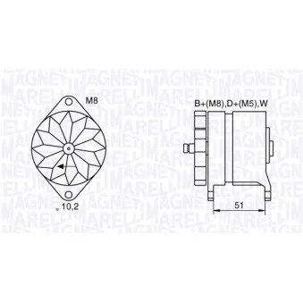 Alternateur MAGNETI MARELLI OEM TY24322