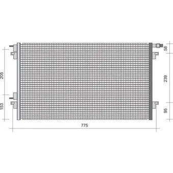 Condenseur, climatisation MAGNETI MARELLI 350203276000 pour RENAULT LAGUNA 1.9 DCI - 100cv