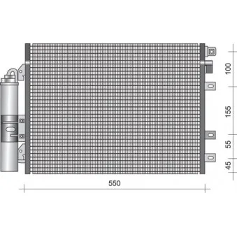 Condenseur, climatisation MAGNETI MARELLI 350203337000 pour RENAULT KANGOO 1.6 16V - 95cv