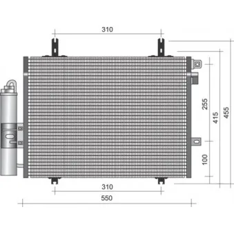 Condenseur, climatisation MAGNETI MARELLI 350203338000 pour RENAULT KANGOO 1.5 DCI - 82cv