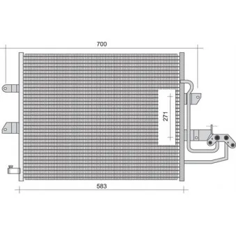 Condenseur, climatisation MAGNETI MARELLI 350203344000 pour VOLKSWAGEN TOURAN 1.6 FSI - 115cv