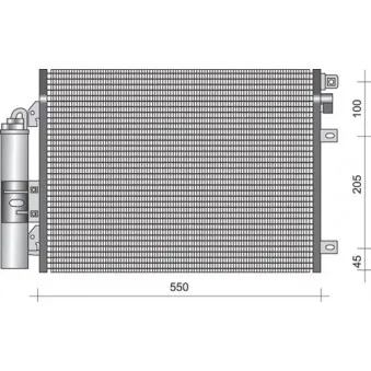 Condenseur, climatisation MAGNETI MARELLI 350203366000 pour RENAULT KANGOO 1.9 DCI 4x4 - 84cv