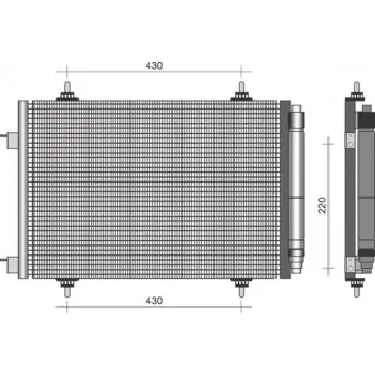 Condenseur, climatisation MAGNETI MARELLI 350203380000 pour PEUGEOT 307 1.6 BioFlex - 109cv