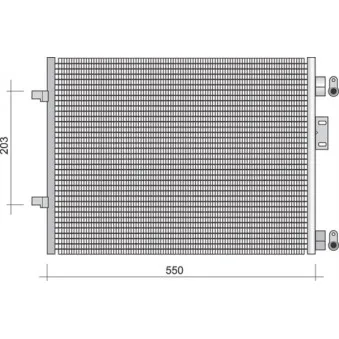 Condenseur, climatisation MAGNETI MARELLI 350203387000 pour RENAULT CLIO 1.5 dCi - 82cv