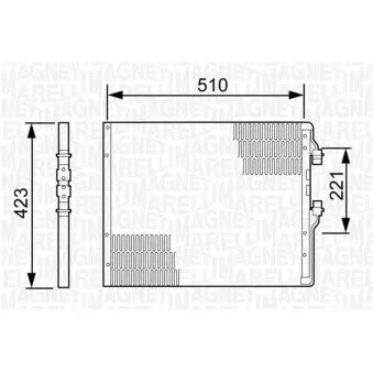 Condenseur, climatisation MAGNETI MARELLI 350203499000 pour RENAULT TRUCKS D 100 E 15, 100 E 15 P - 143cv