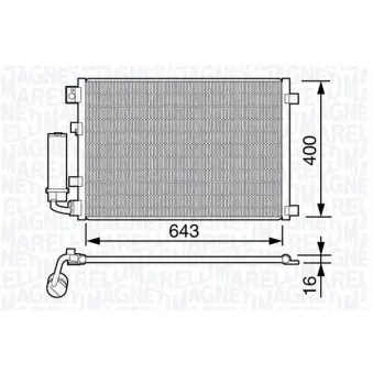 Condenseur, climatisation MAGNETI MARELLI OEM 92100JD200