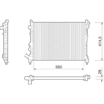Radiateur, refroidissement du moteur MAGNETI MARELLI 350213254000 pour RENAULT LAGUNA 1.8 - 90cv