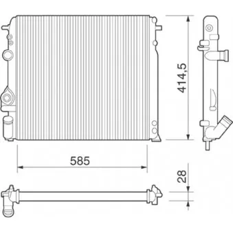 Radiateur, refroidissement du moteur MAGNETI MARELLI 350213264000 pour RENAULT MEGANE 1.6 e - 90cv
