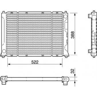 Radiateur, refroidissement du moteur MAGNETI MARELLI 350213414000 pour FORD TRANSIT 2.4 TDE - 125cv