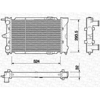 Radiateur, refroidissement du moteur MAGNETI MARELLI 350213651000 pour VOLKSWAGEN POLO 1.3 D - 45cv