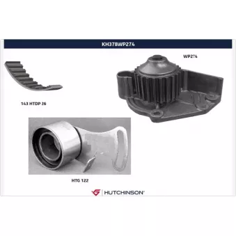 Pompe à eau + kit de courroie de distribution HUTCHINSON KH378WP274