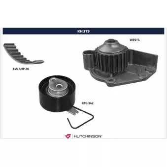 Pompe à eau + kit de courroie de distribution HUTCHINSON KH379WP274