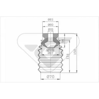 Kit de protection contre la poussière, amortisseur HUTCHINSON KP008