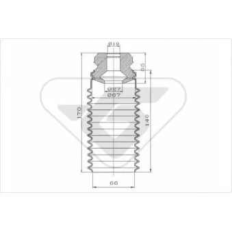 Kit de protection contre la poussière, amortisseur HUTCHINSON KP052