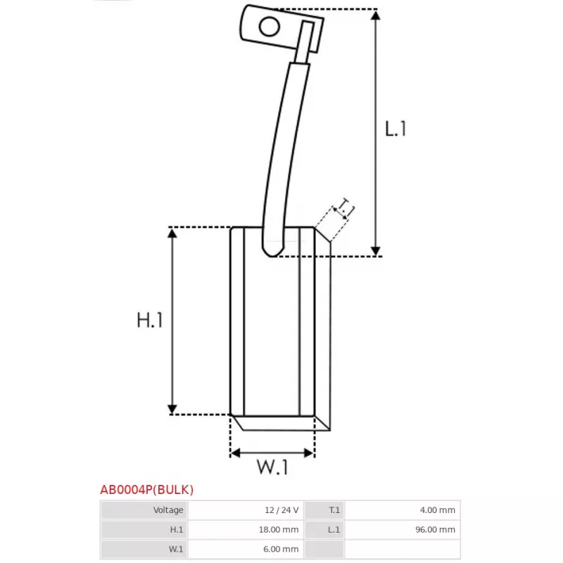 Balais, alternateur AS-PL AB0004P(BULK) - Visuel 1