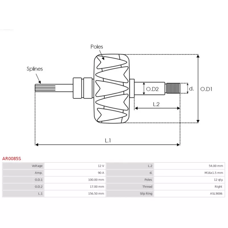 Rotor, alternateur AS-PL AR0085S - Visuel 1