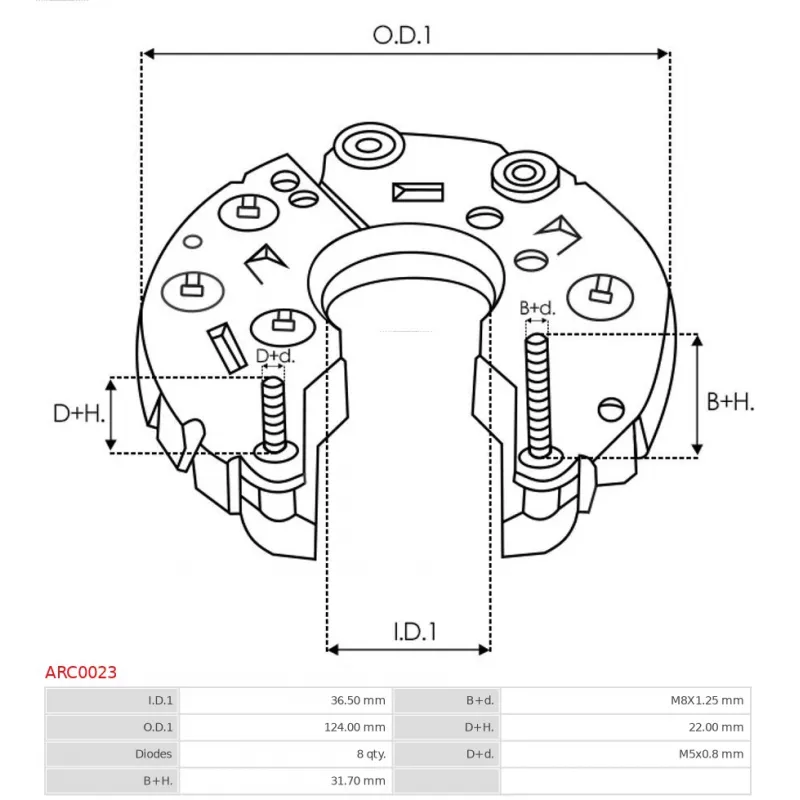 Pont de diodes, alternateur AS-PL ARC0023 - Visuel 2